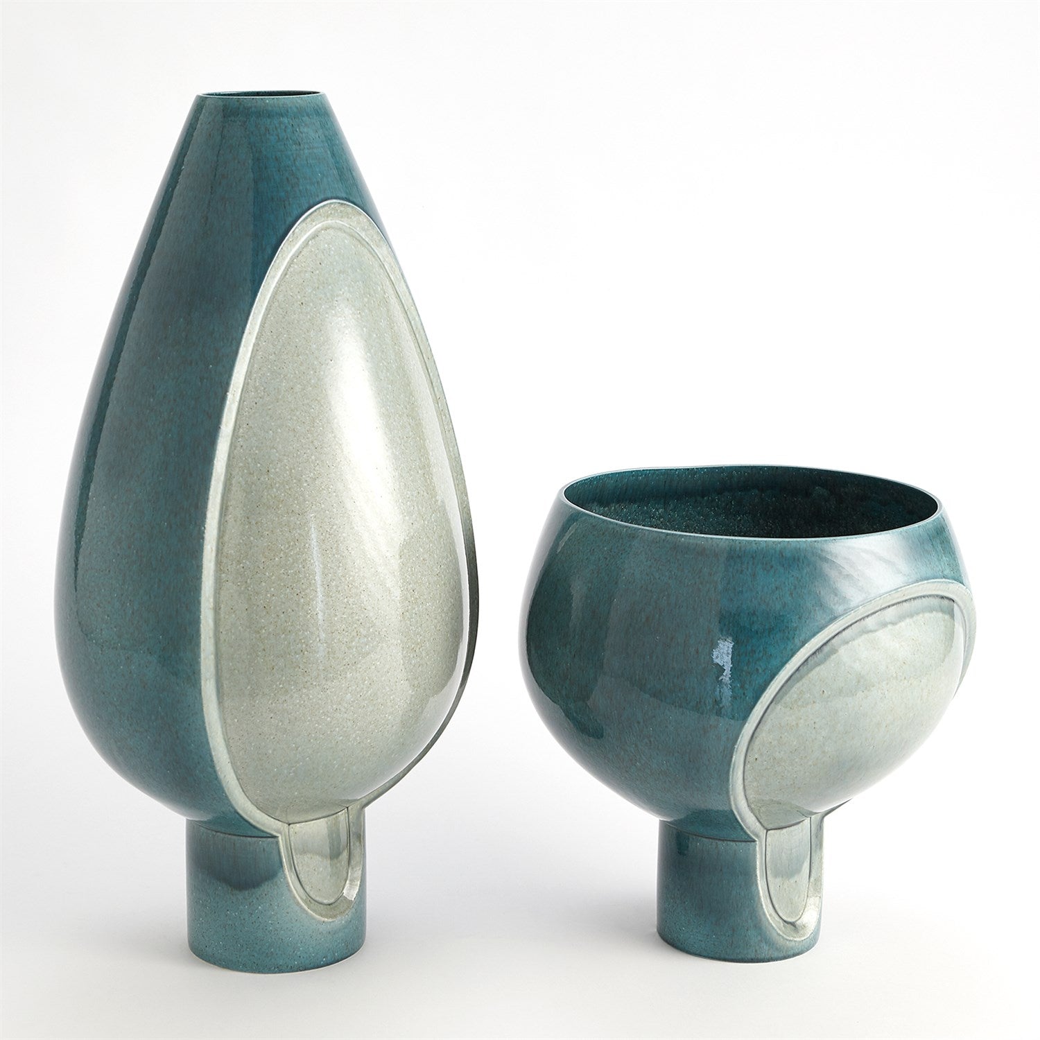 Global Views Azure Two Tone Pod Vase