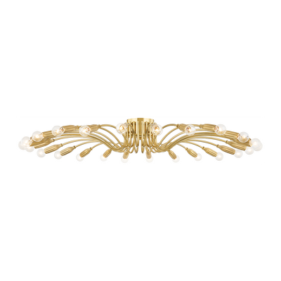 Hudson Valley Lighting Barney 24 Light 49.25 inch Aged Brass Semi Flush Ceiling Light