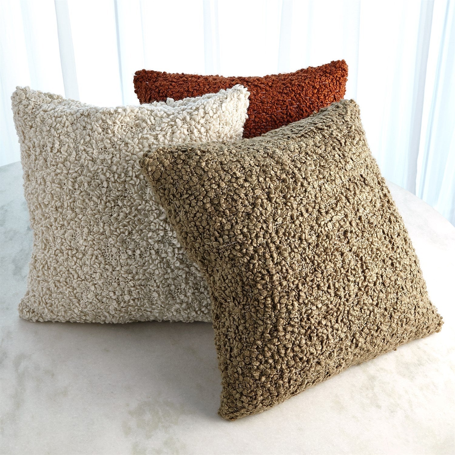 Global Views Natural Textured Boucle Pillow