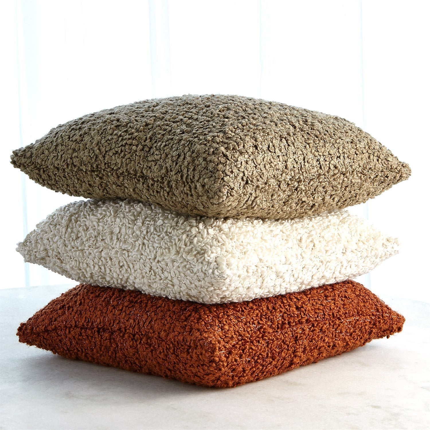 Global Views Natural Textured Boucle Pillow