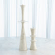 Global Views White Double Flair Candle Stand