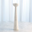 Global Views White Round Top Candle Stand