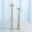 Global Views White Round Top Candle Stand