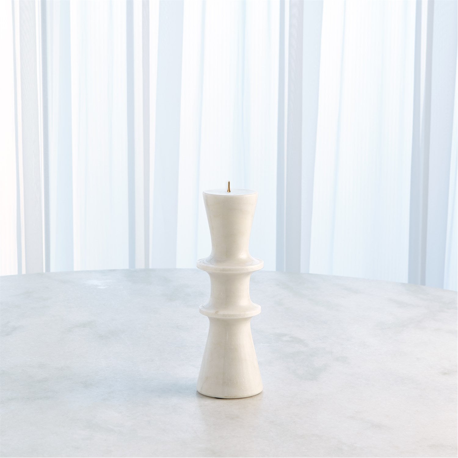 Global Views White Double Flair Candle Stand