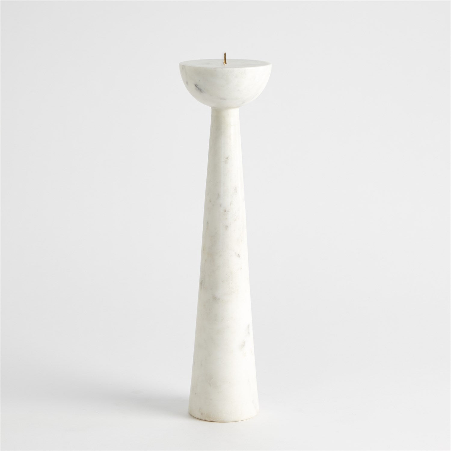 Global Views White Round Top Candle Stand