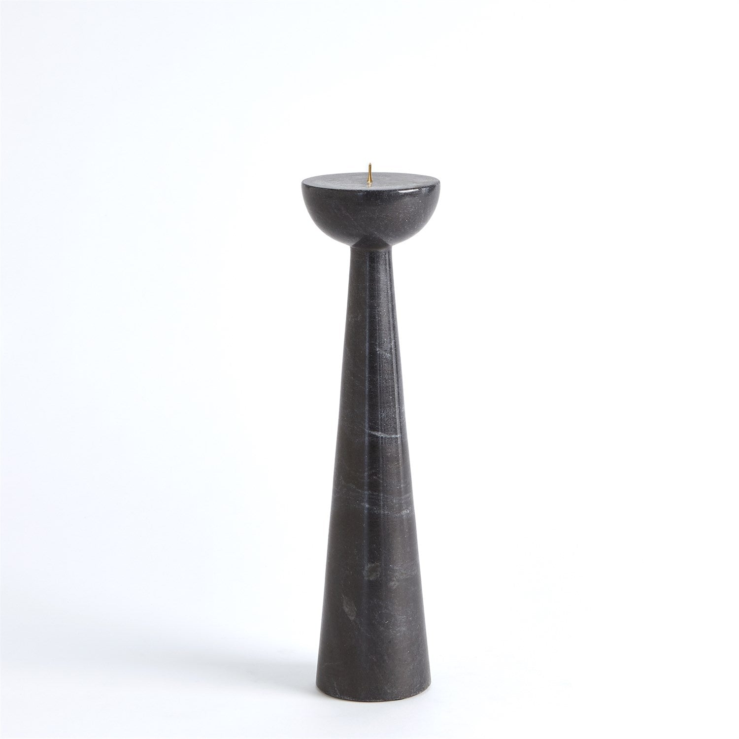 Global Views Black Round Top Candle Stand