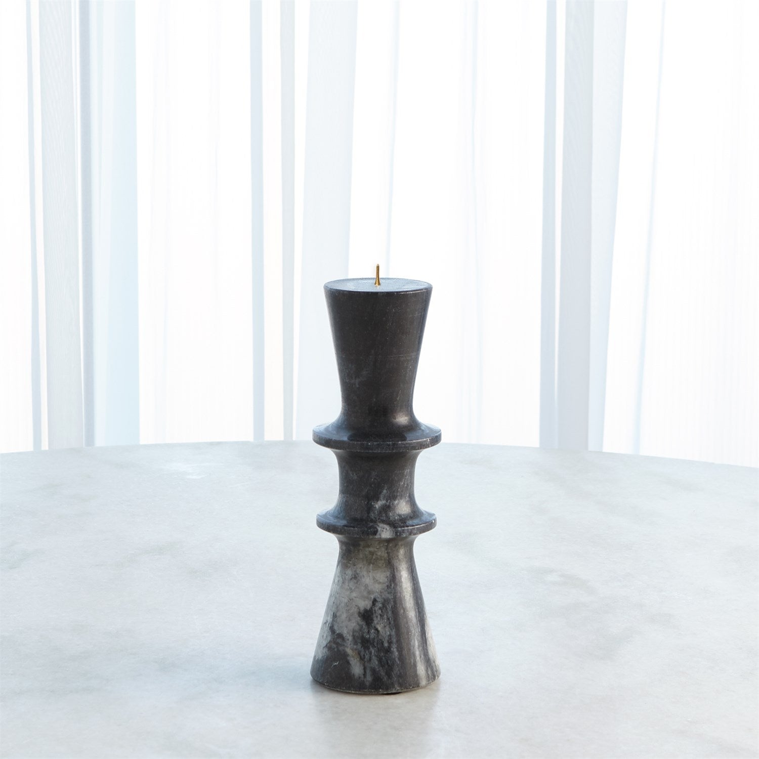 Global Views Black Double Flair Candle Stand