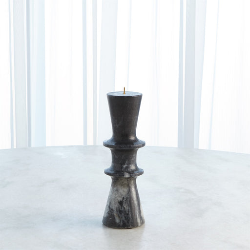 Global Views Double Flair Candle Stand - Black