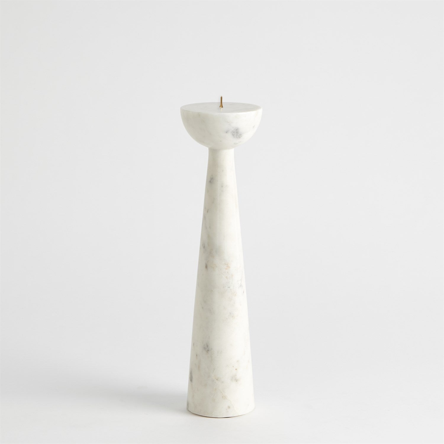 Global Views White Round Top Candle Stand