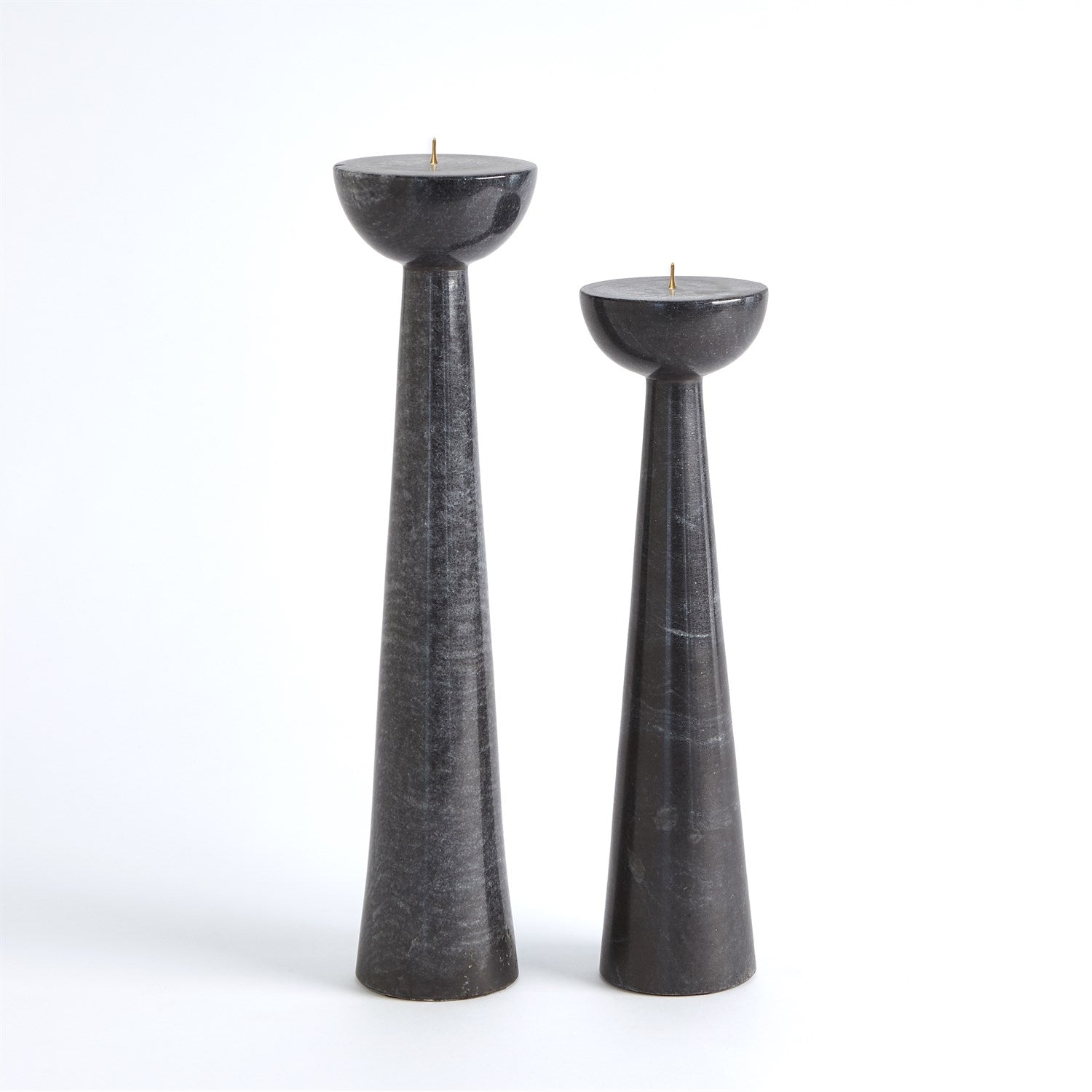 Global Views Black Round Top Candle Stand