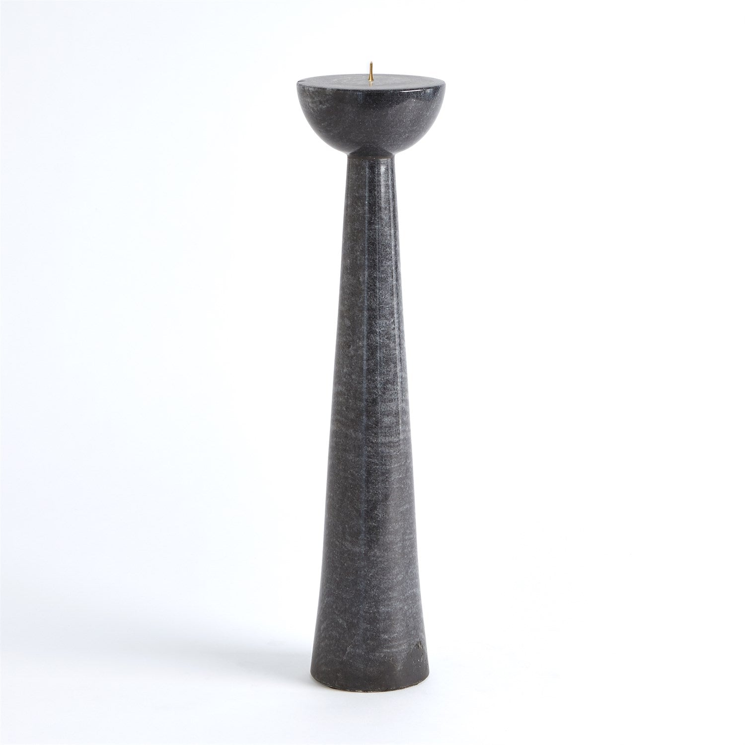 Global Views Black Round Top Candle Stand