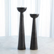 Global Views Black Round Top Candle Stand