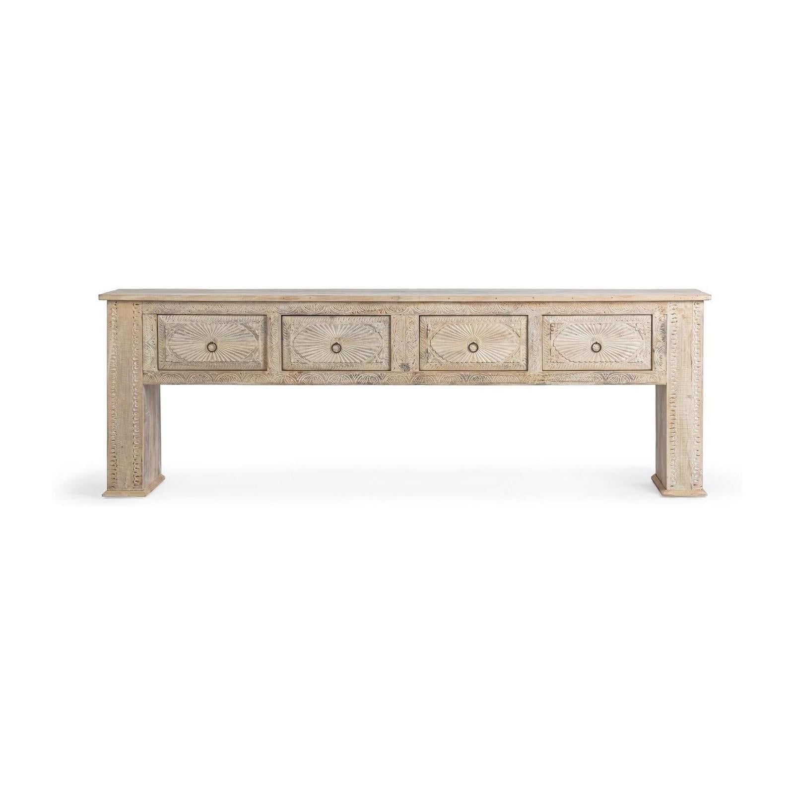 Classic Home Qena Reclaimed Wood 4Dwr Console Table