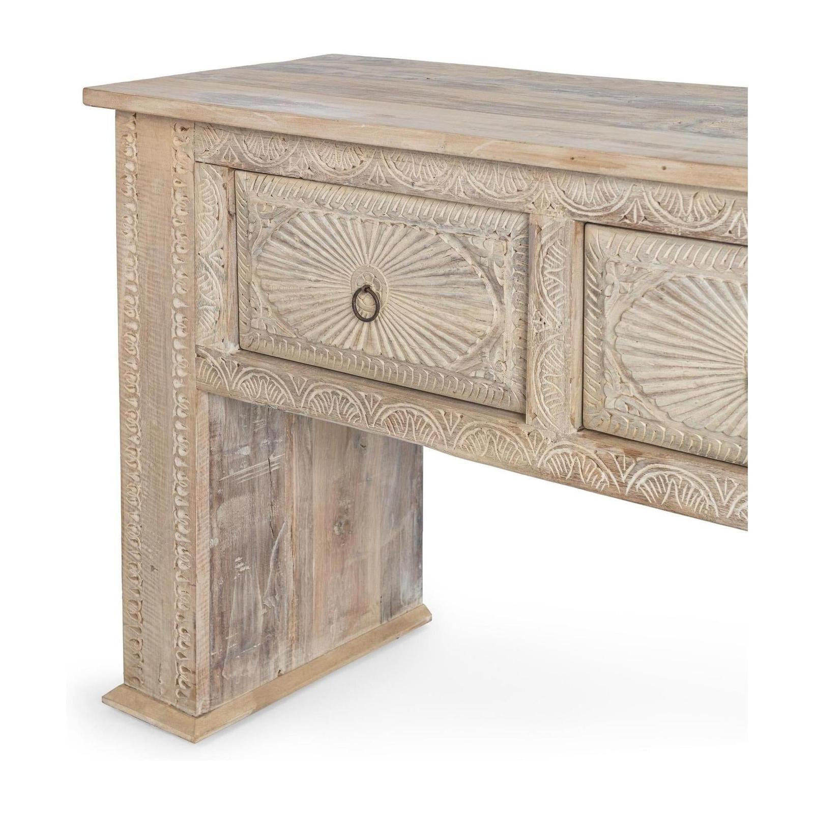 Classic Home Qena Reclaimed Wood 4Dwr Console Table