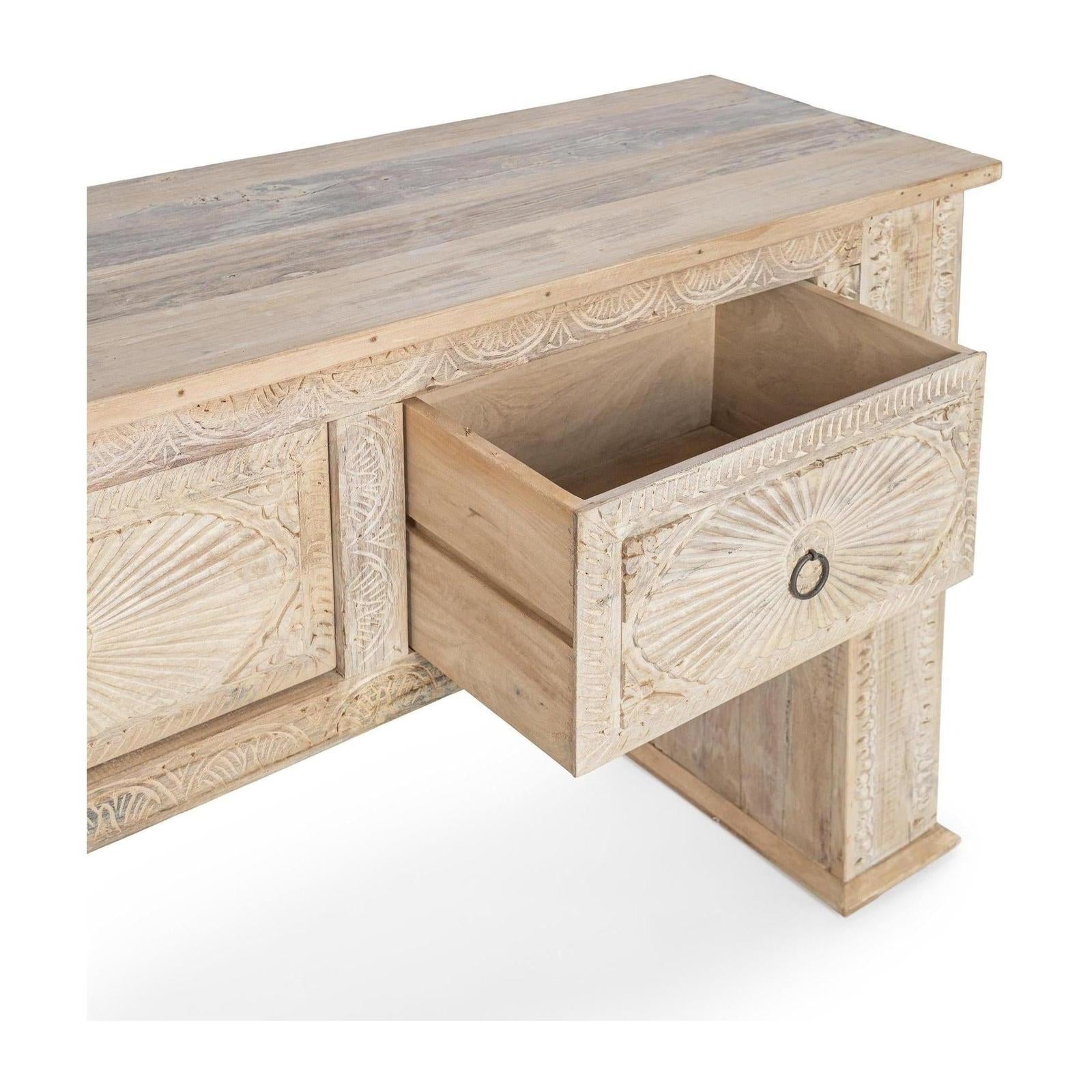 Classic Home Qena Reclaimed Wood 4Dwr Console Table