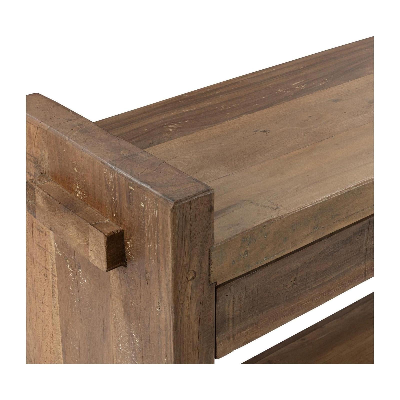 Classic Home Marsa Reclaimed Wood 3Dwr Console Table