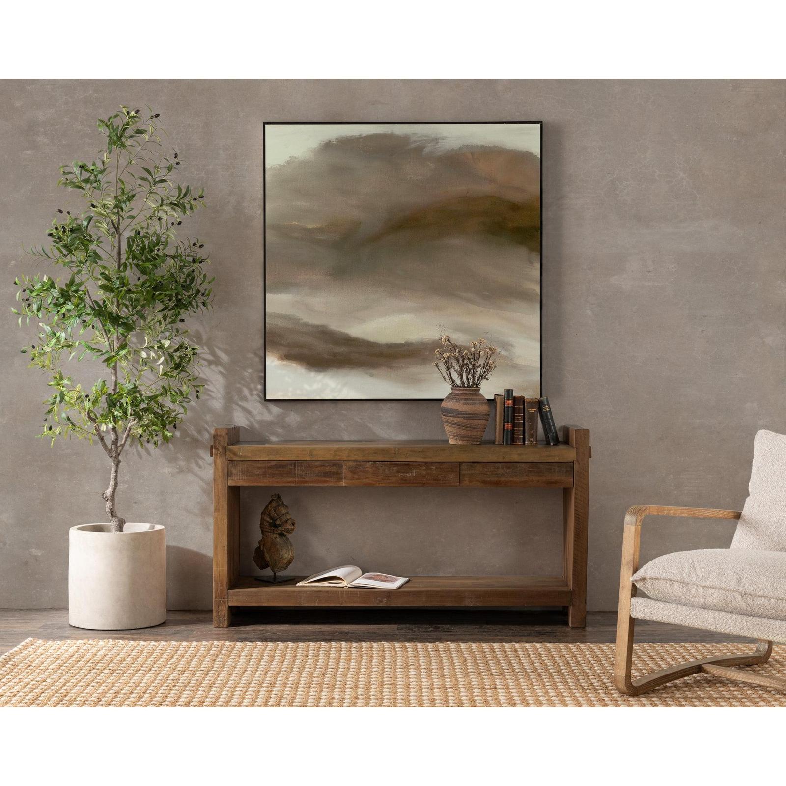 Classic Home Marsa Reclaimed Wood 3Dwr Console Table