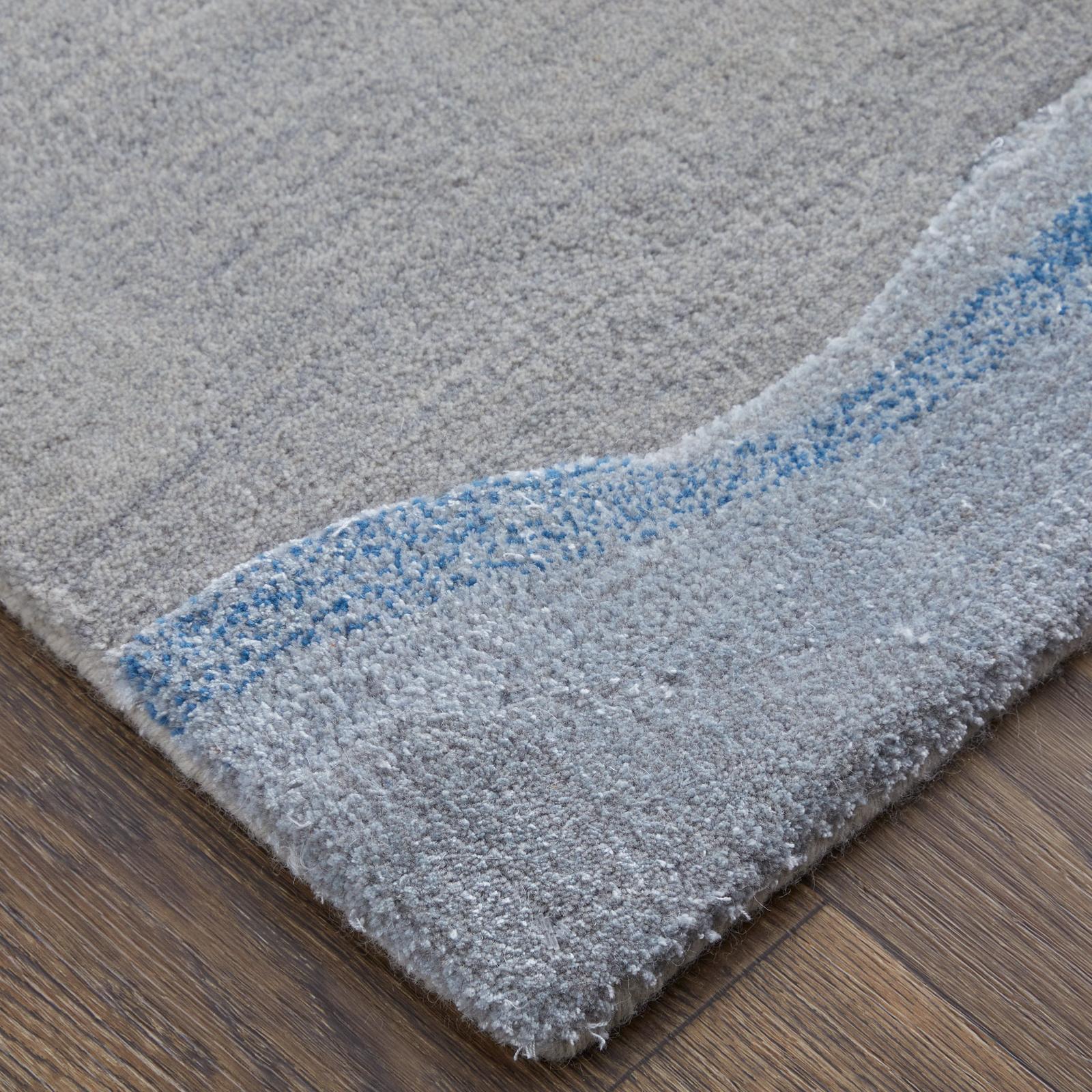 Feizy Kawai 8984F Modern Abstract Rug in Blue/Gray