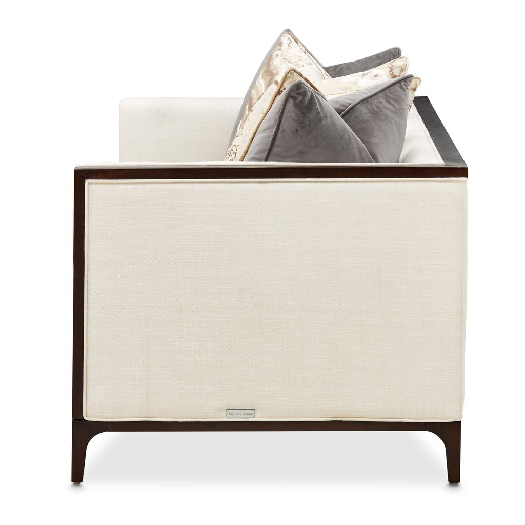 Michael Amini Belmont Place Loveseat - Cream/Espresso