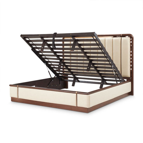 Michael Amini Mason Park Platform Bed with Lift Mechanism - Umber
