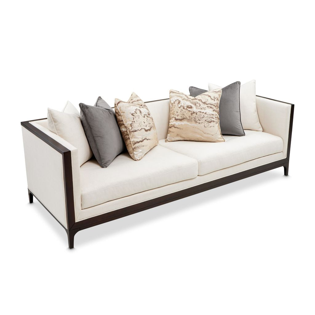 Michael Amini Belmont Place Sofa - Cream/Espresso