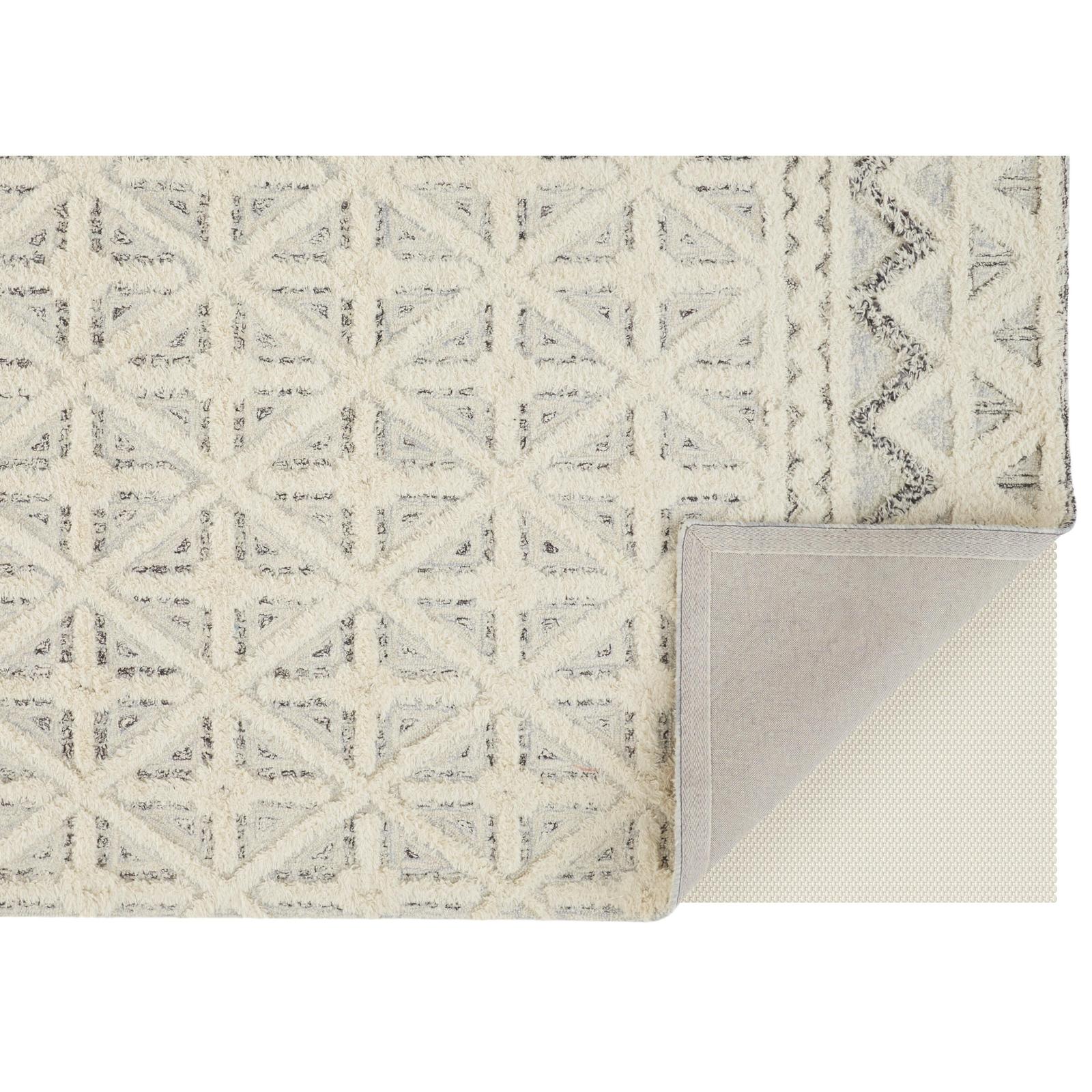 Feizy Anica 8007F Transitional Geometric Rug in Ivory/Black