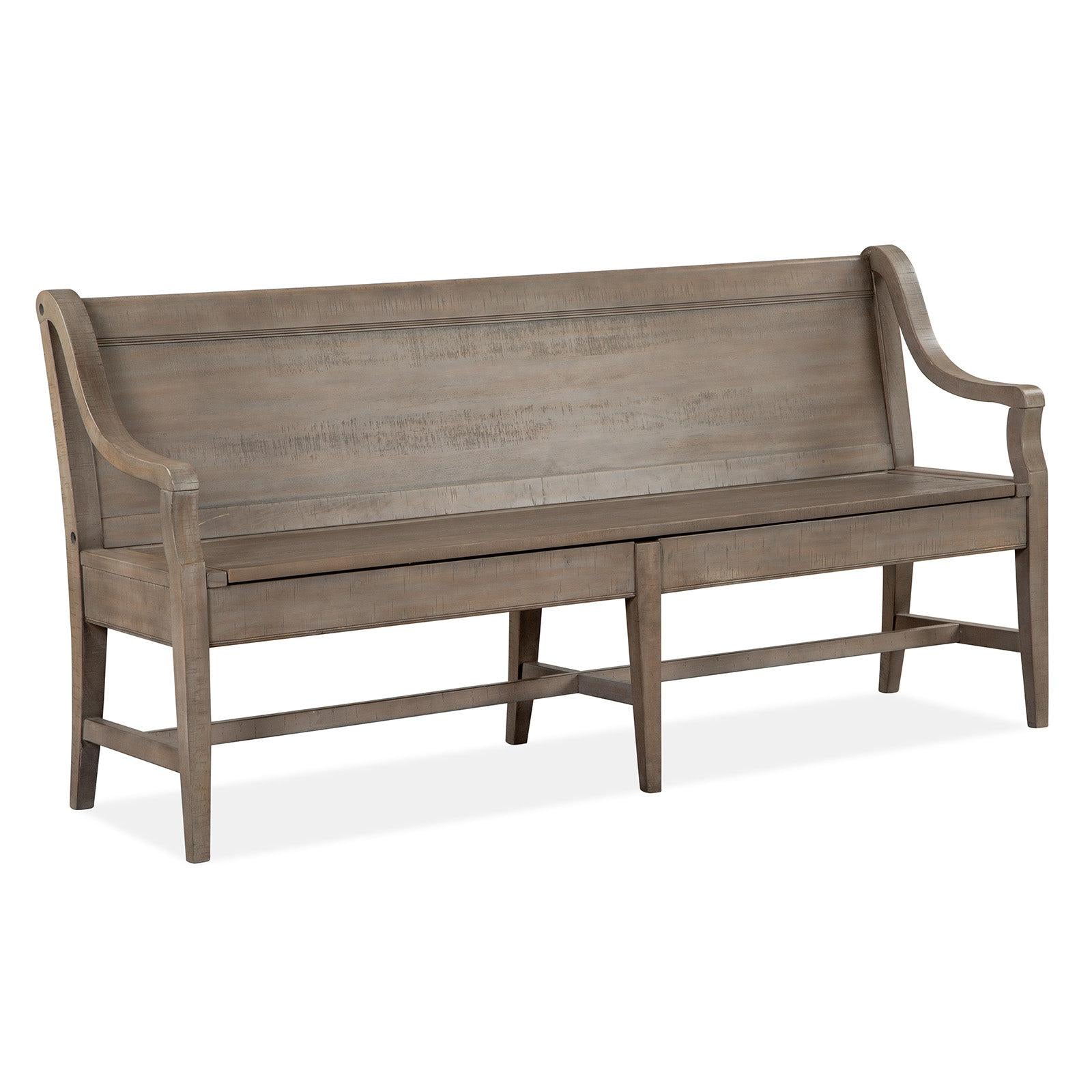 Magnussen Home Paxton Place Dovetail Grey Bench With Back
