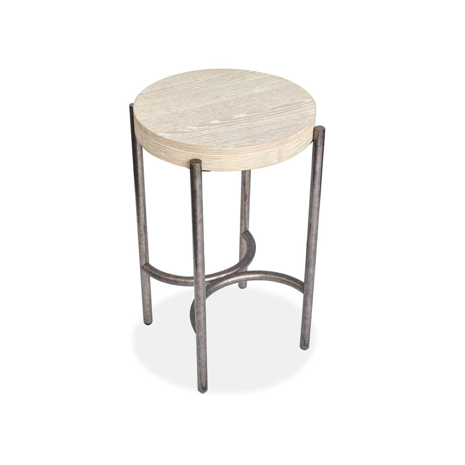 Magnussen Home Jennings Edgecomb Grey And Weathered Antique Nickel Round Accent Table