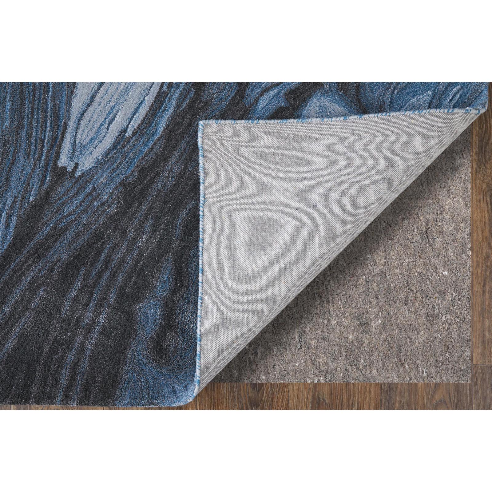 Feizy Kawai 8983F Modern Abstract Rug in Blue/Black/Gray