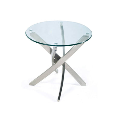 Magnussen Home Zila Brushed Nickel Round End Table