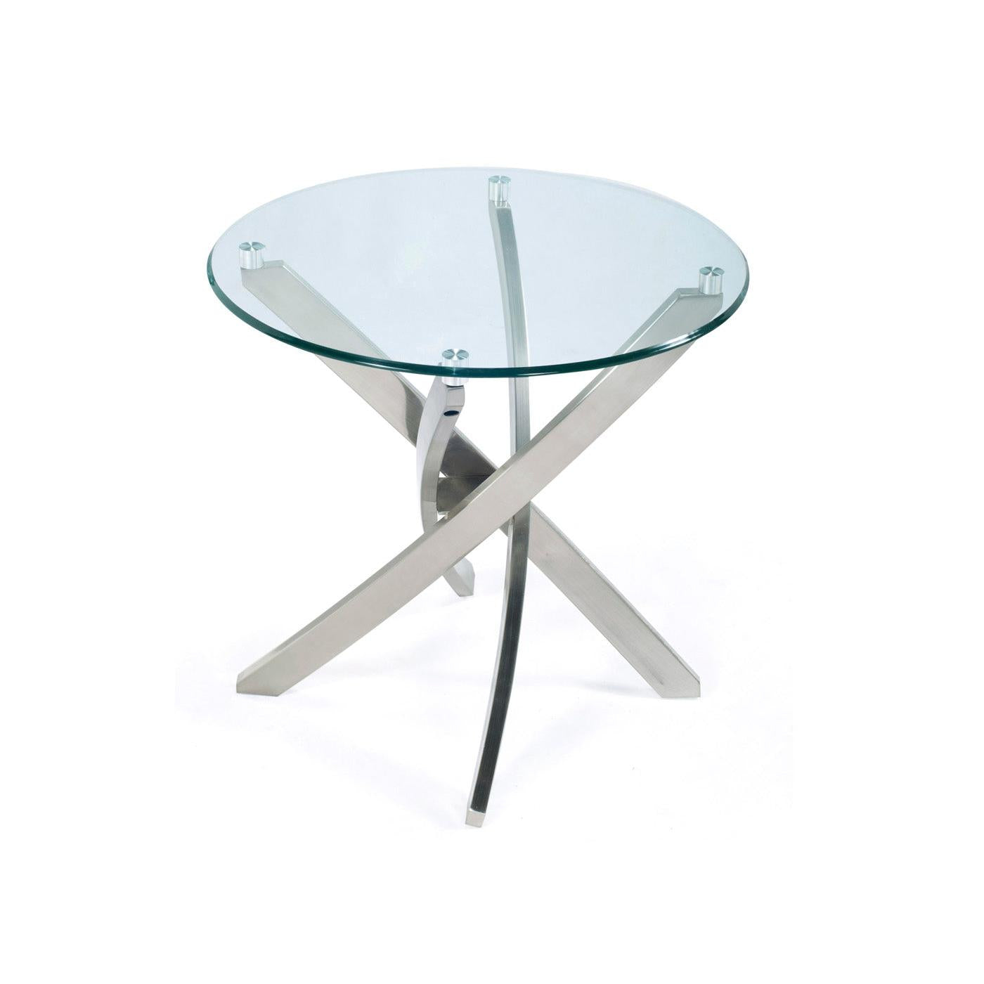Magnussen Home Zila Brushed Nickel Round End Table
