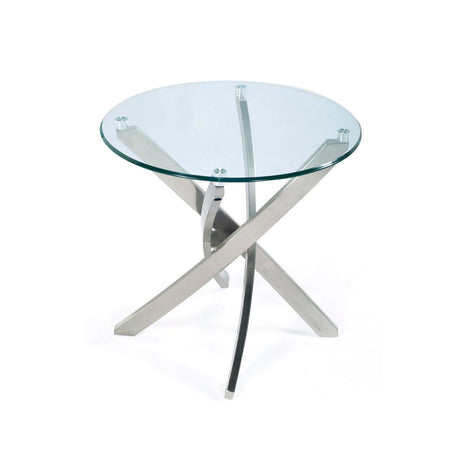 Magnussen Home Zila Brushed Nickel Round End Table