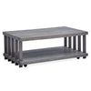 Magnussen Home Eldridge Weathered Gravel And Satin Bronze Rectangular Cocktail Table With Casters