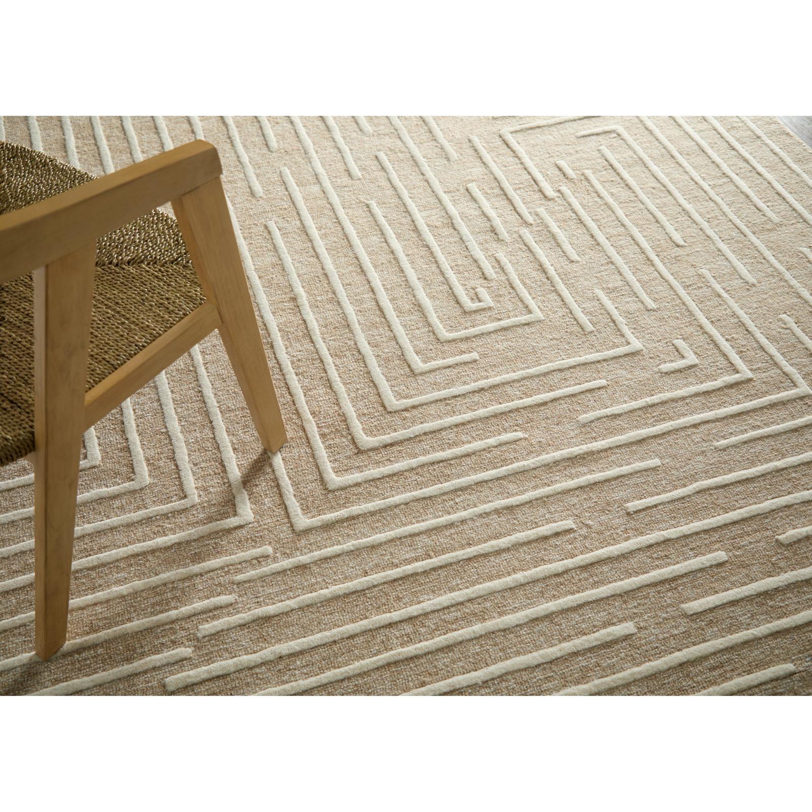 Feizy Fenner T8003 Transitional Geometric, Taupe/Ivory, Rug