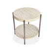 Magnussen Home Jennings Edgecomb Grey And Weathered Antique Nickel Round End Table