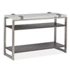 Magnussen Home Paradox Pearl White And Roasted Almond And Brushed Platinum Rectangular Sofa Table