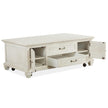 Magnussen Home Newport Alabaster Lift Top Storage Cocktail Table With Casters 