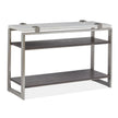 Magnussen Home Paradox Pearl White And Roasted Almond And Brushed Platinum Rectangular Sofa Table
