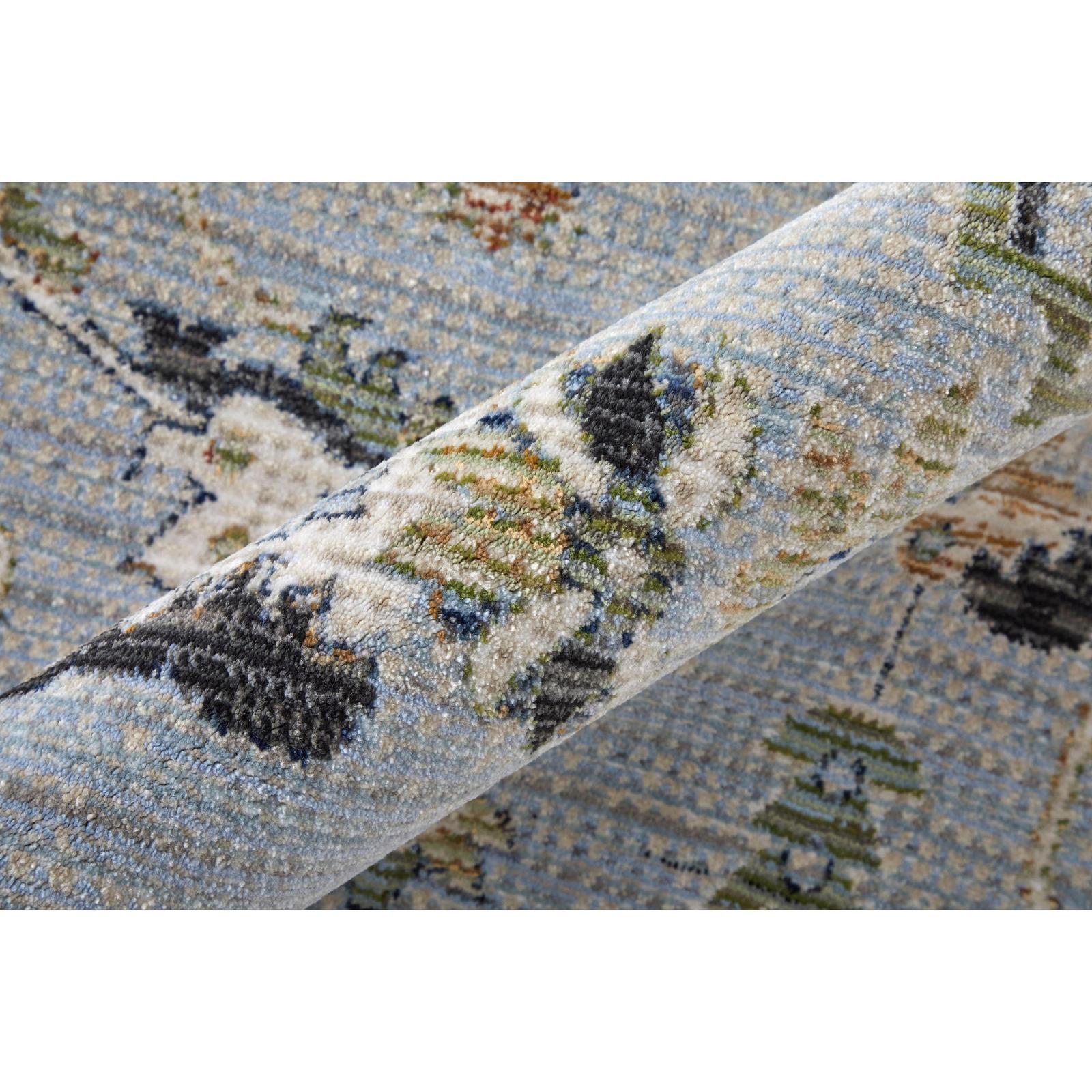Feizy Melrose 39P4F Traditional Floral & Botanical Rug in Blue/Green/Ivory