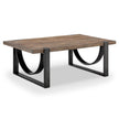 Magnussen Home Bowden Rustic Honey And Distressed Iron Rectangular Cocktail Table