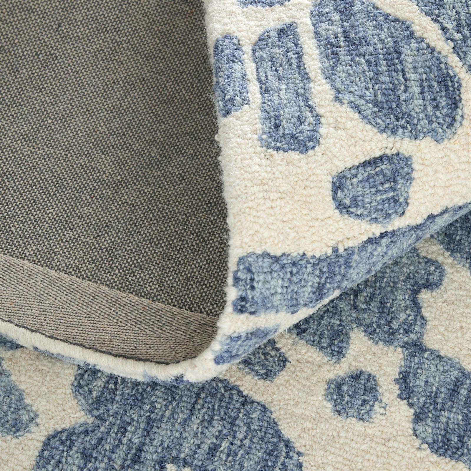 Feizy Wallace 8A39F Modern Abstract Rug in Blue/Ivory