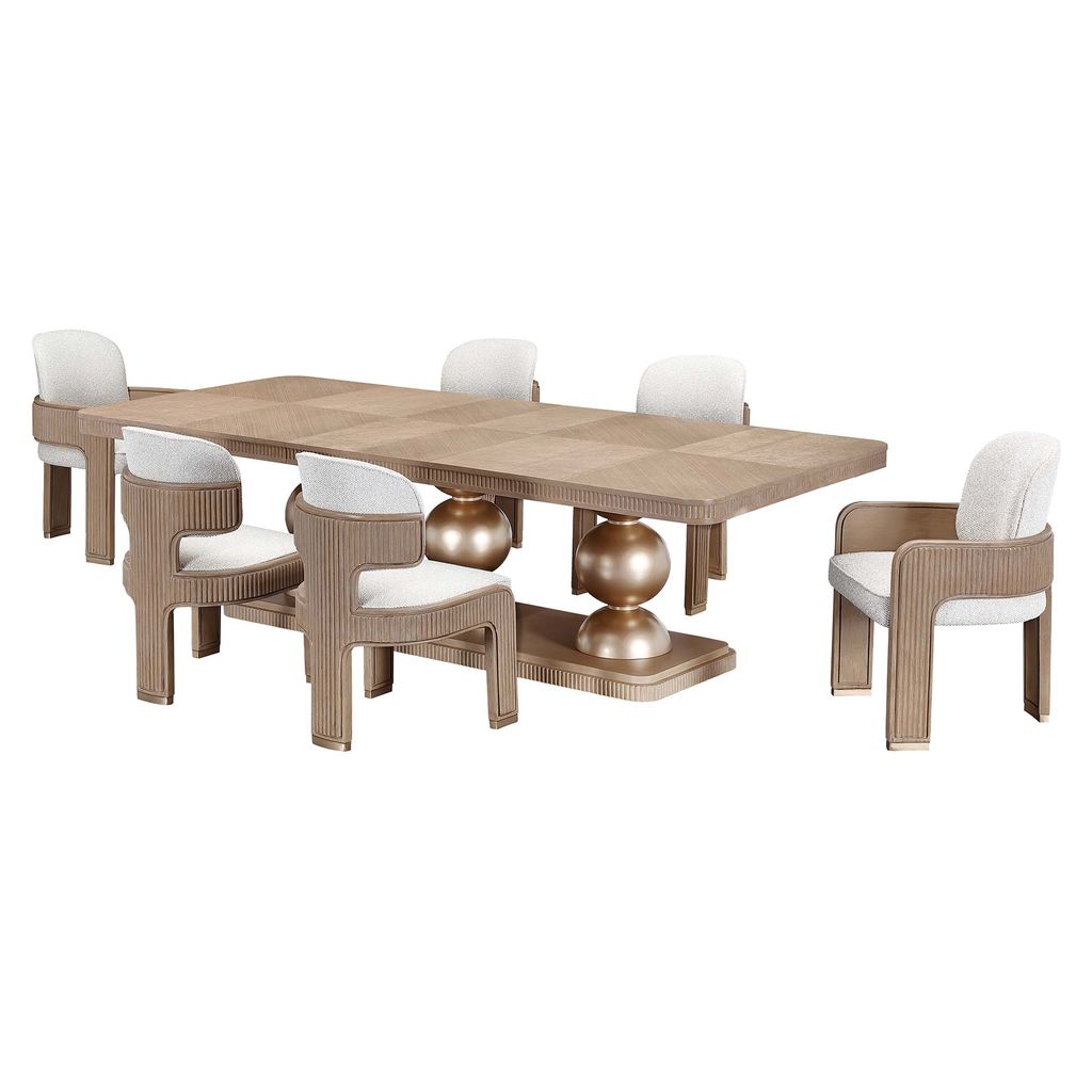 Michael Amini West Kensington Rectangular Dining Table - Sea Salt Caramel