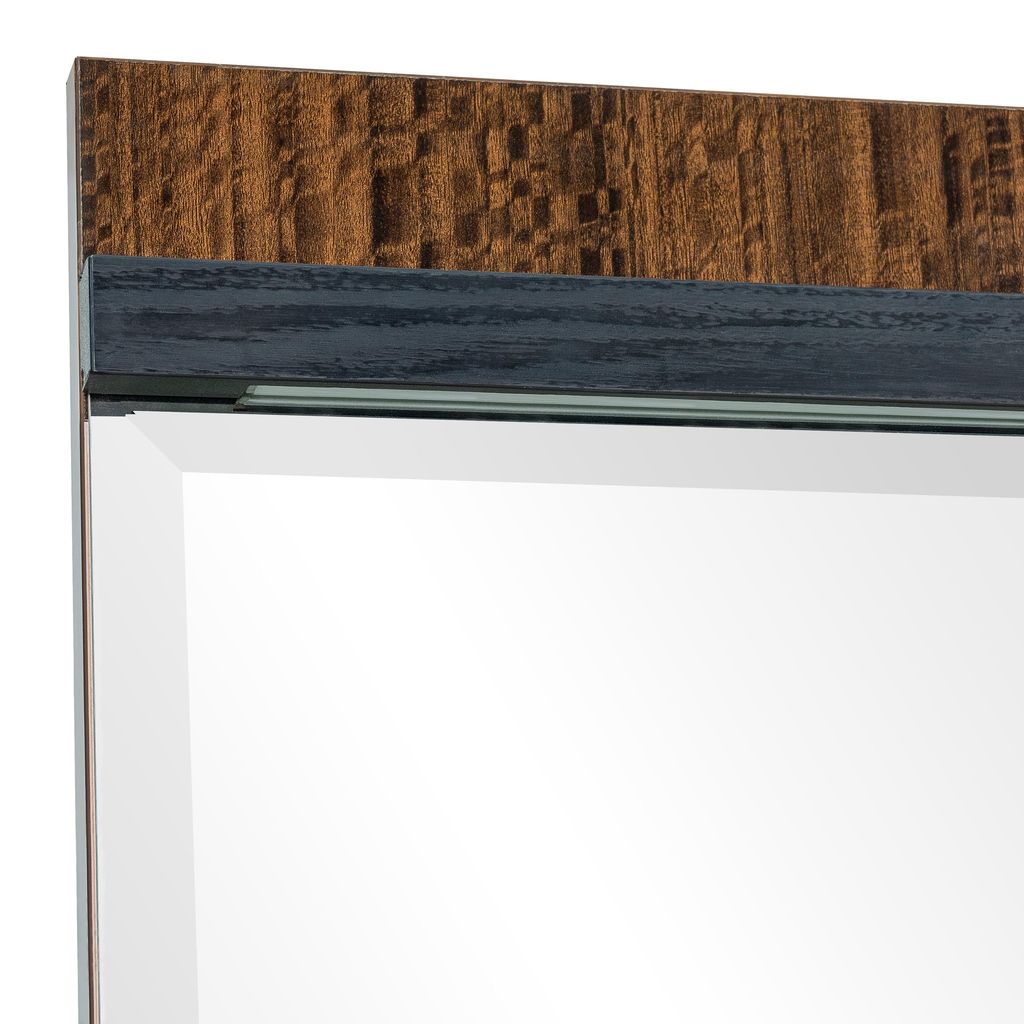 Michael Amini Kayner Dresser Mirror with LED Lights - Charcoal