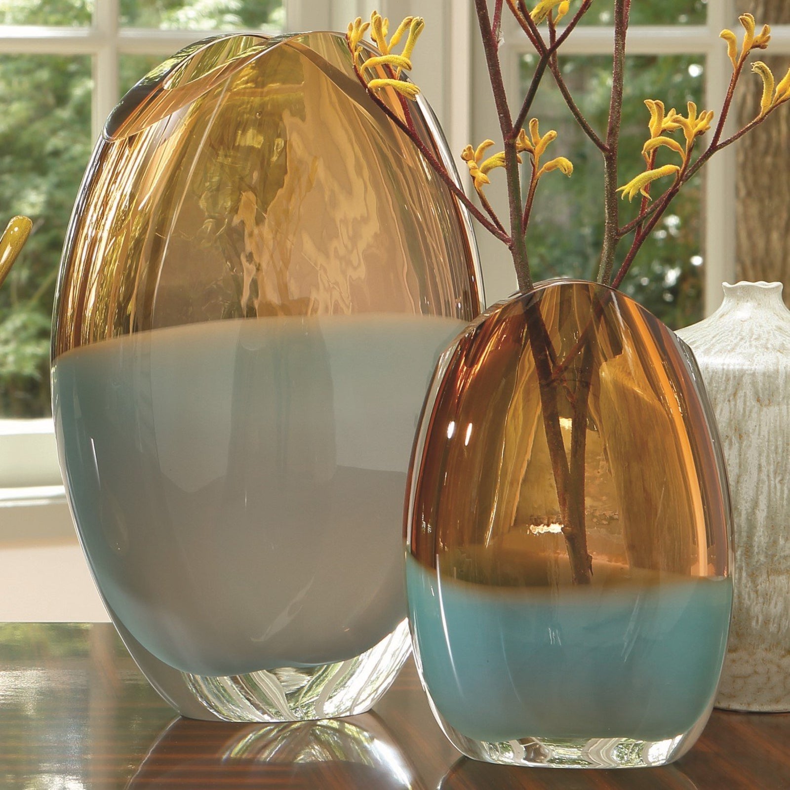 Global Views Pistachio Amber Oval Vase