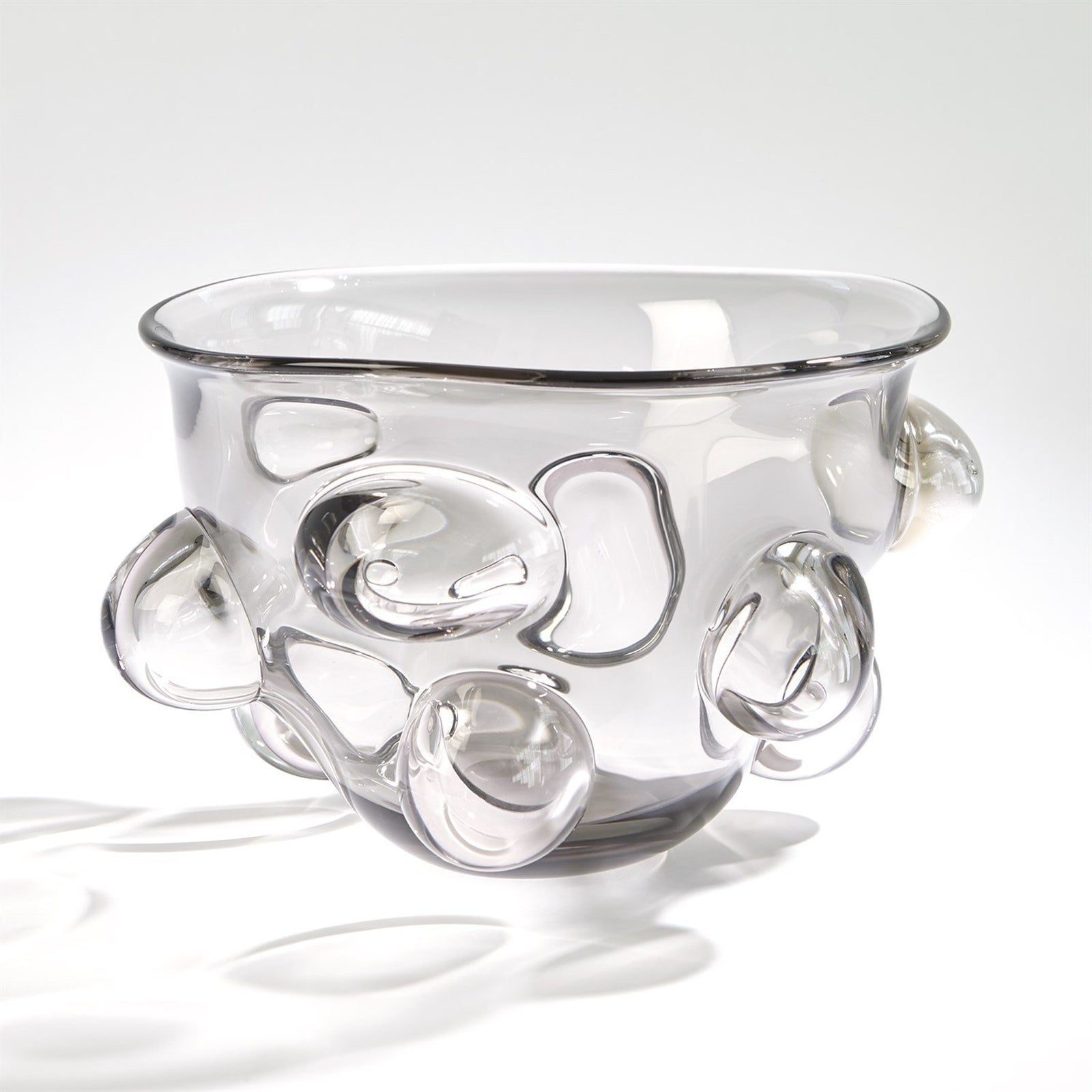 Global Views Smoke Grey Bubbled Bowl
