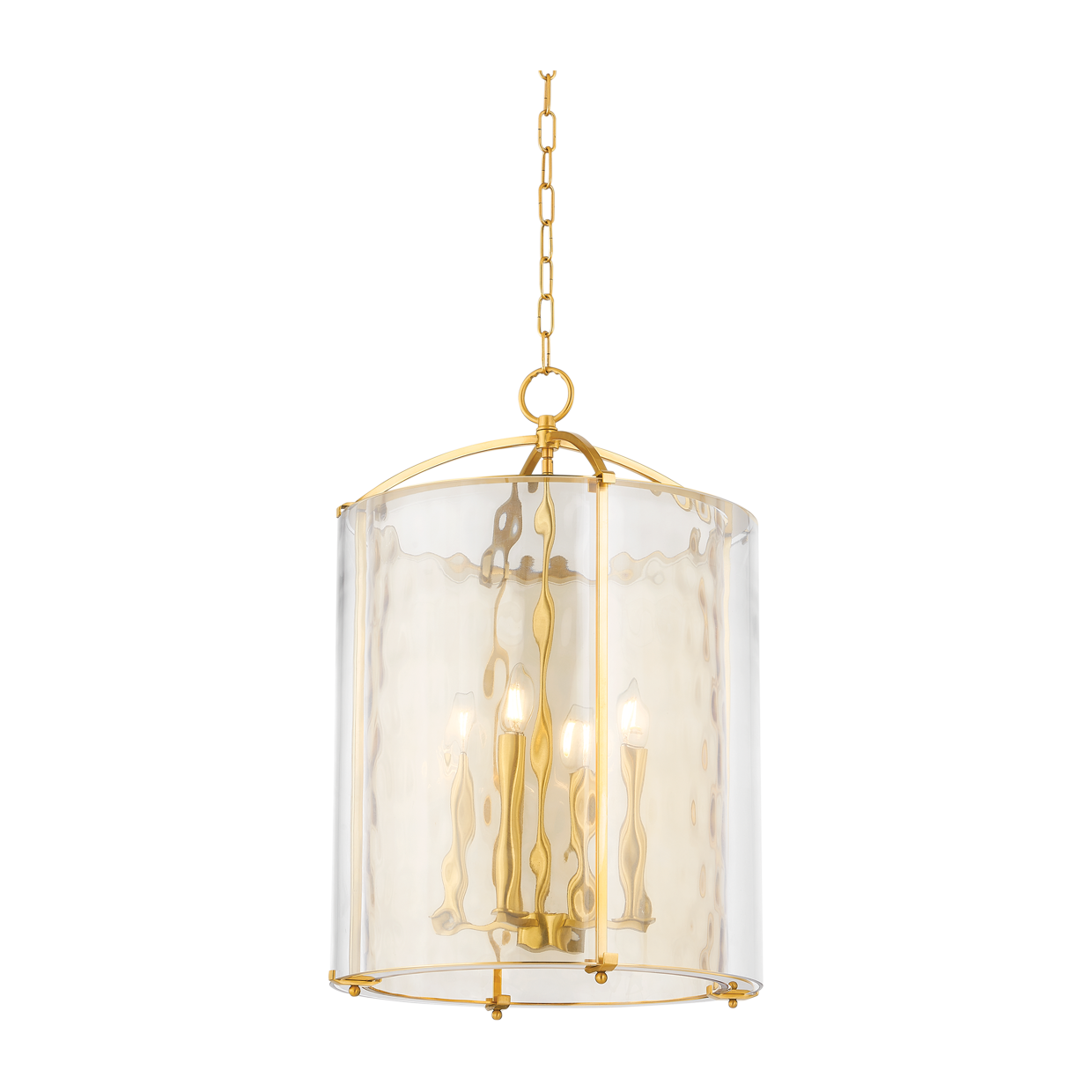 Hudson Valley Lighting Ramsey 4 Light 18 inch Aged Brass Lantern Ceiling Light