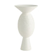 Global Views Matte White Chiseled Orb Vase