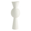 Global Views Matte White Chiseled Orb Vase