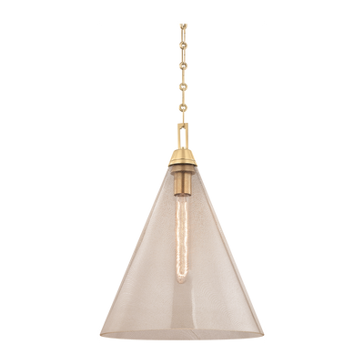 Hudson Valley Lighting Newbury 1 Light 14 inch Aged Brass Pendant Ceiling Light
