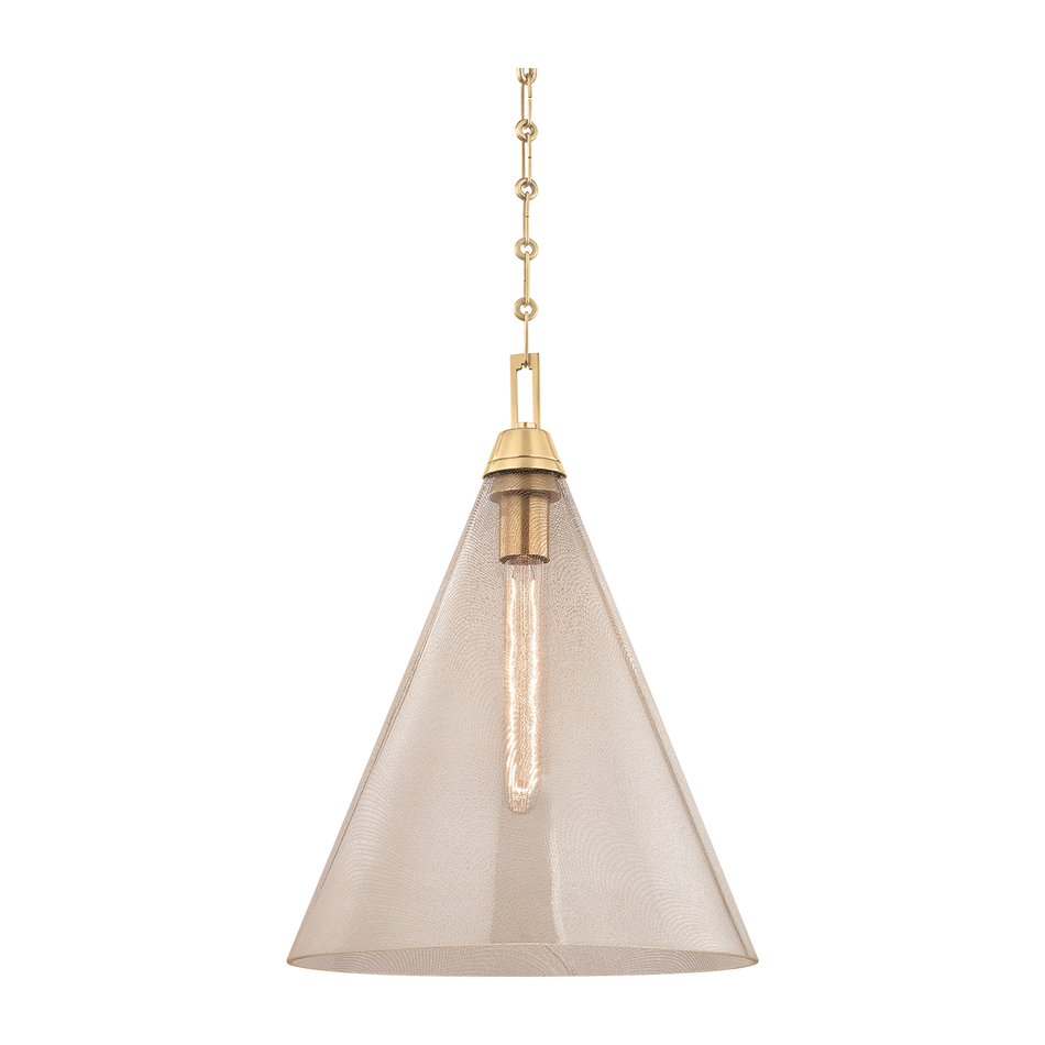 Hudson Valley Lighting Newbury 1 Light 14 inch Aged Brass Pendant Ceiling Light